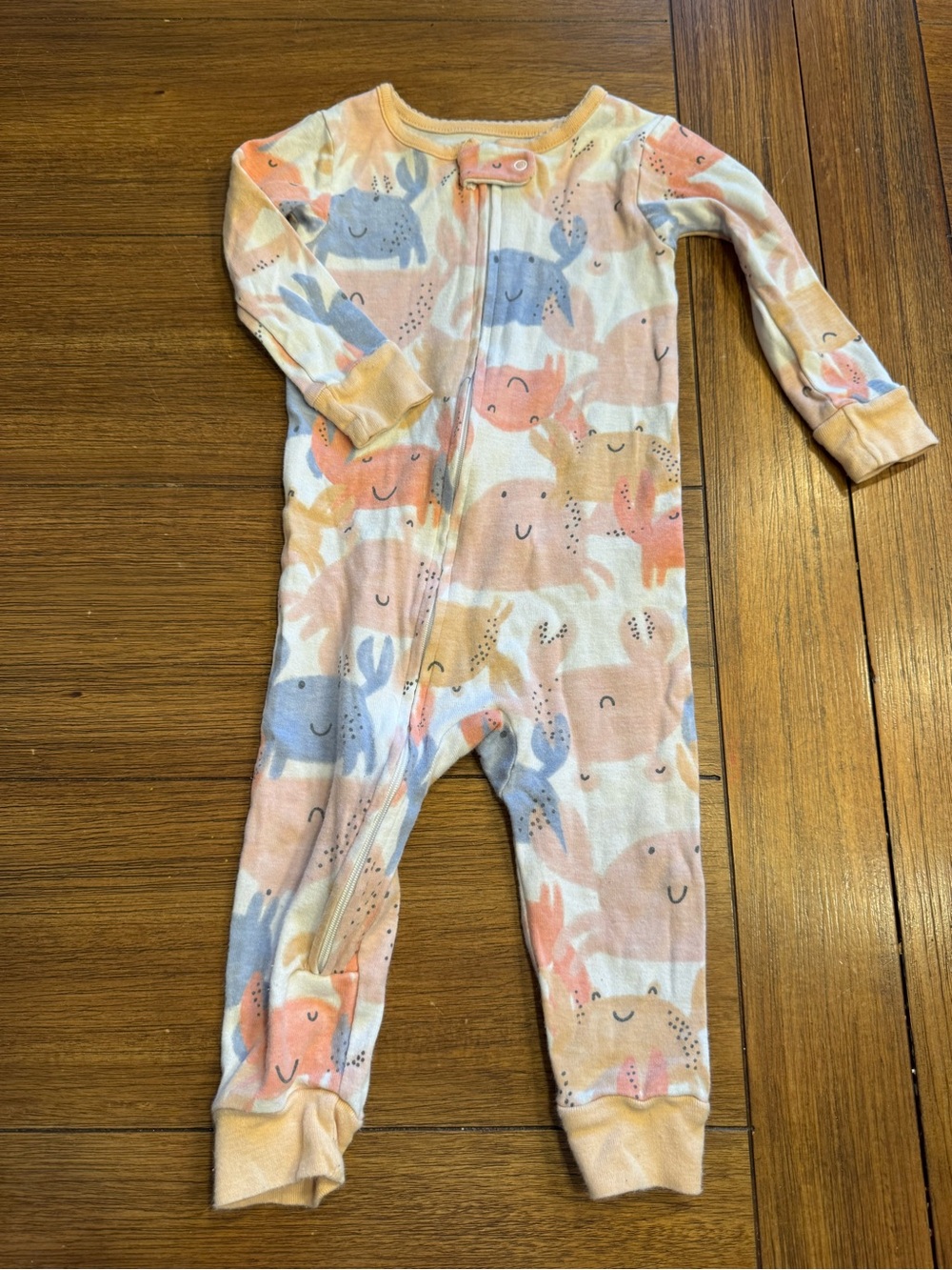 Carter's Pastel Multi Animal Print Zip One-Piece (Peach, Blue, Cream)